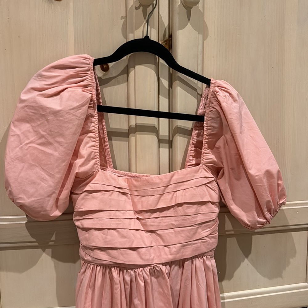 Abercrombie & Fitch Pink Maxi Dress with Puff Sleeves - Picture 2 of 8